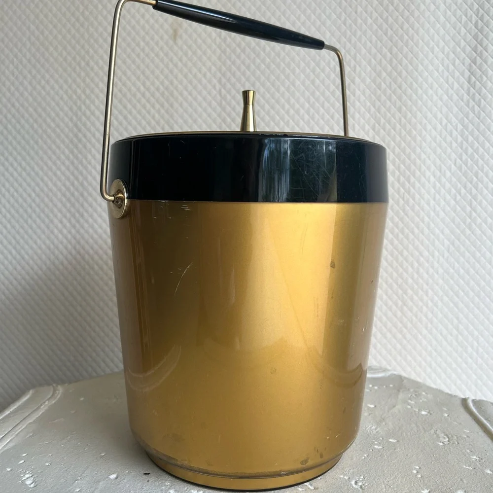 Mid Century Ice Bucket Wine Chiller, Atomic Style Vintage 1960s